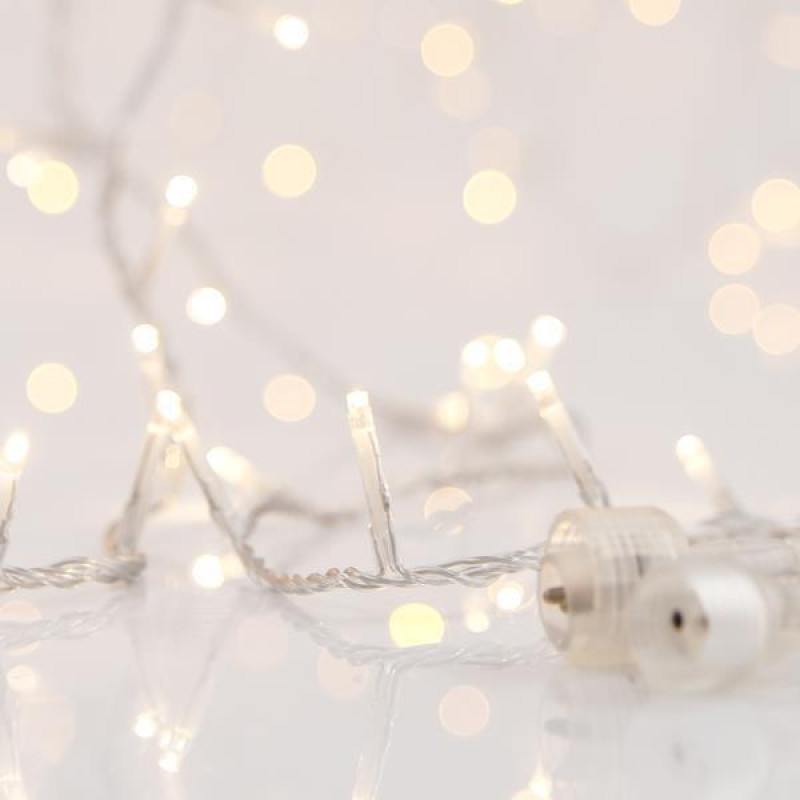 ΣΕΙΡΑ, 300 LED 3mm, 31V ΜΕΤΑΣΧΗΜΑΤΙΣΤΗ, 4 ΕΠΕΚΤΑΣΕΙΣ ΕΩΣ 3 ΣΕΤ, ΔΙΑΦΑΝΟ PVC ΚΑΛΩΔΙΟ, ΘΕΡΜΟ ΛΕΥΚΟ LED ΑΝΑ 5cm, ΠΡΟΕΚΤΑΣΗ ΠΑΡΟΧΗΣ 3m, ΙΡ44