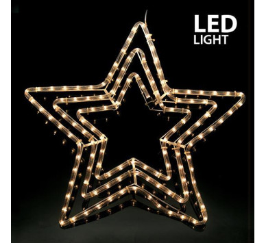 ΑΣΤΕΡΙ ΤΡΙΠΛΟ, 4.70m LED ΦΩΤΟΣΩΛΗΝΑΣ, ΜΟΝΟΚΑΝΑΛΟΣ, ΜΕ ΠΡΟΓΡΑΜΜΑ, ΘΕΡΜΟ ΛΕΥΚO, 60x60cm, IP44