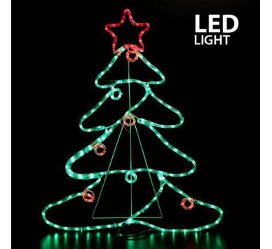 ΔΕΝΤΡΟ ΜΕ ΜΠΑΛΕΣ ΚΑΙ ΑΣΤΕΡΙ, 6m LED ΦΩΤΟΣΩΛΗΝΑΣ, ΜΟΝΟΚΑΝΑΛΟΣ, ΠΡΟΓΡΑΜΜΑ, ΠΟΡΤΟΚΑΛΙ - ΠΡΑΣΙΝΟ - ΚΟΚΚΙΝΟ, 88x68cm, IP44