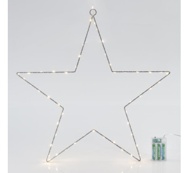 ΑΣΤΕΡΙ ΦΩΤΙΖΟΜΕΝΟ, 60 LED, ΜΠΑΤΑΡΙΑΣ, ΜΕ TIMER, 50cm