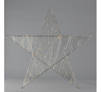 ΑΣΤΕΡΙ ΦΩΤΙΖΟΜΕΝΟ 78cm, 240 LED, ΜΕΤΑΣΧΗΜΑΤΙΣΤΗ, TIMER, ΑΣΗΜΙ ΜΕΤΑΛΛΙΚΟΣ ΣΚΕΛΕΤΟΣ, ΑΣΗΜΙ ΧΑΛΚΙΝΟ ΚΑΛΩΔΙΟ, ΘΕΡΜΟ ΛΕΥΚΟ LED, ΠΡΟΕΚΤΑΣΗ ΠΑΡΟΧΗΣ 5m, IP44