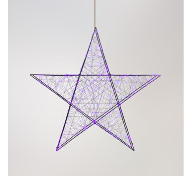 ΑΣΤΕΡΙ ΦΩΤΙΖΟΜΕΝΟ 78cm, 240 LED, 4,5V ΜΕΤΑΣΧΗΜΑΤΙΣΤΗ, TIMER, ΜΑΥΡΟΣ ΜΕΤΑΛΛΙΚΟΣ ΣΚΕΛΕΤΟΣ, ΜΑΥΡΟ ΧΑΛΚΙΝΟ ΚΑΛΩΔΙΟ, ΜΩΒ LED, ΠΡΟΕΚΤΑΣΗ ΠΑΡΟΧΗΣ 5m, IP44