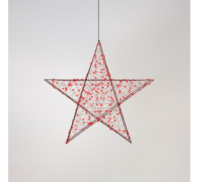 ΑΣΤΕΡΙ ΦΩΤΙΖΟΜΕΝΟ 78cm, 240 LED, 4,5V ΜΕΤΑΣΧΗΜΑΤΙΣΤΗ, TIMER, ΜΑΥΡΟΣ ΜΕΤΑΛΛΙΚΟΣ ΣΚΕΛΕΤΟΣ, ΜΑΥΡΟ ΧΑΛΚΙΝΟ ΚΑΛΩΔΙΟ, ΚΟΚΚΙΝΟ LED, ΠΡΟΕΚΤΑΣΗ ΠΑΡΟΧΗΣ 5m, IP44