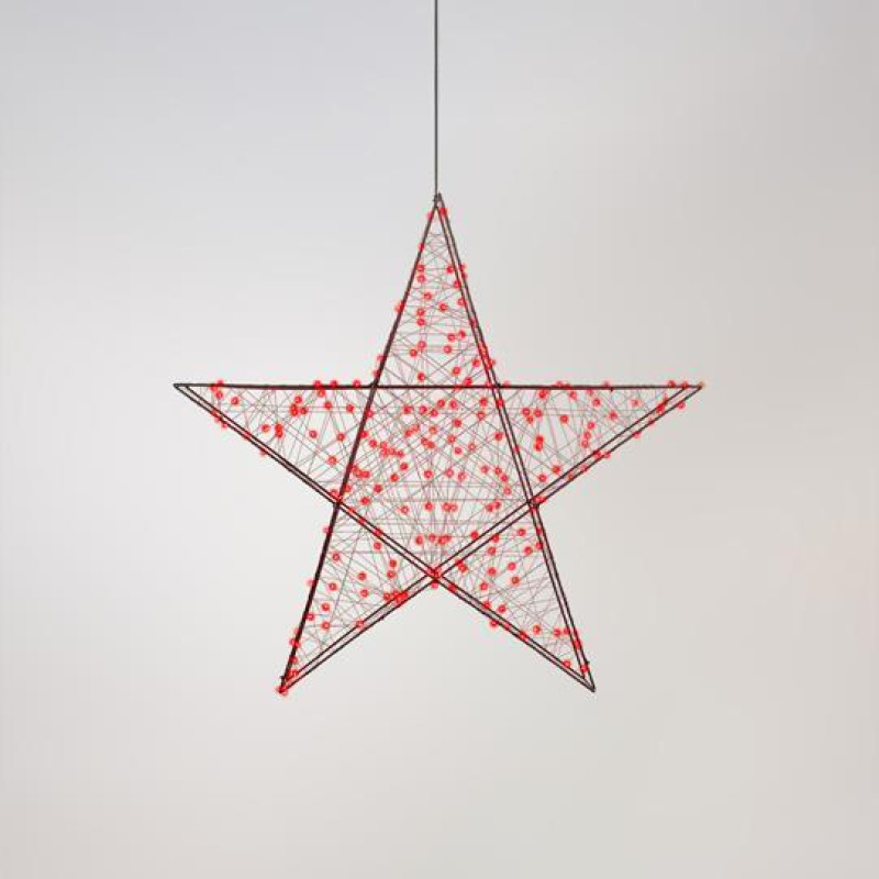 ΑΣΤΕΡΙ ΦΩΤΙΖΟΜΕΝΟ 78cm, 240 LED, 4,5V ΜΕΤΑΣΧΗΜΑΤΙΣΤΗ, TIMER, ΜΑΥΡΟΣ ΜΕΤΑΛΛΙΚΟΣ ΣΚΕΛΕΤΟΣ, ΜΑΥΡΟ ΧΑΛΚΙΝΟ ΚΑΛΩΔΙΟ, ΚΟΚΚΙΝΟ LED, ΠΡΟΕΚΤΑΣΗ ΠΑΡΟΧΗΣ 5m, IP44