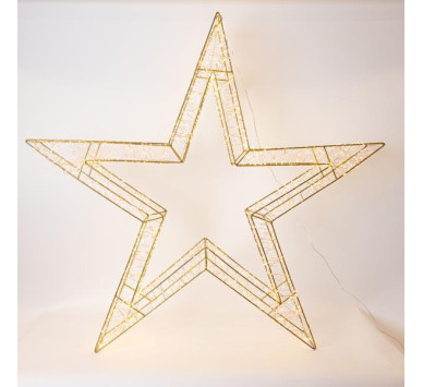 ΑΣΤΕΡΙ ΦΩΤΙΖΟΜΕΝΟ 110cm, 2640 LED, 31V ΜΕΤΑΣΧΗΜΑΤΙΣΤΗ, TIMER, ΜΠΡΟΝΖΕ ΜΕΤΑΛΛΙΚΟΣ ΣΚΕΛΕΤΟΣ, ΜΠΡΟΝΖΕ ΧΑΛΚΙΝΟ ΚΑΛΩΔΙΟ, ΘΕΡΜΟ LED, ΠΡΟΕΚΤΑΣΗ ΠΑΡΟΧΗΣ 5m, IP4