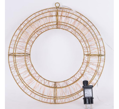 ΣΤΕΦΑΝΙ 38cm, 720 LED, 12V ΜΕΤΑΣΧΗΜΑΤΙΣΤΗ, TIMER, ΜΠΡΟΝΖΕ ΜΕΤΑΛΛΙΚΟΣ ΣΚΕΛΕΤΟΣ, ΜΠΡΟΝΖΕ ΧΑΛΚΙΝΟ ΚΑΛΩΔΙΟ, ΘΕΡΜΟ ΛΕΥΚΟ LED, ΠΡΟΕΚΤΑΣΗ ΠΑΡΟΧΗΣ 5m, IP44