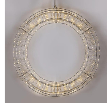 ΣΤΕΦΑΝΙ 50cm, 360 LED, 4,5V ΜΕΤΑΣΧΗΜΑΤΙΣΤΗ, TIMER, ΑΣΗΜΙ ΜΕΤΑΛΛΙΚΟΣ ΣΚΕΛΕΤΟΣ, ΑΣΗΜΙ ΧΑΛΚΙΝΟ ΚΑΛΩΔΙΟ, ΘΕΡΜΟ ΛΕΥΚΟ LED, ΠΡΟΕΚΤΑΣΗ ΠΑΡΟΧΗΣ 5m, IP44
