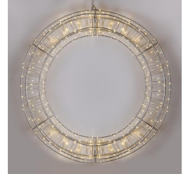 ΣΤΕΦΑΝΙ 70cm, 600 LED, 4,5V ΜΕΤΑΣΧΗΜΑΤΙΣΤΗ, TIMER, ΑΣΗΜΙ ΜΕΤΑΛΛΙΚΟΣ ΣΚΕΛΕΤΟΣ, ΑΣΗΜΙ ΧΑΛΚΙΝΟ ΚΑΛΩΔΙΟ, ΘΕΡΜΟ ΛΕΥΚΟ LED, ΠΡΟΕΚΤΑΣΗ ΠΑΡΟΧΗΣ 5m, IP44