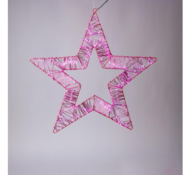 ΑΣΤΕΡΙ ΦΩΤΙΖΟΜΕΝΟ 45cm, 260 ΜΙΝΙ LED, 4,5V ΜΕΤΑΣΧΗΜΑΤΙΣΤΗ, ΡΟΖ ΜΕΤΑΛΛΙΚΟΣ ΣΚΕΛΕΤΟΣ, ΡΟΖ ΧΑΛΚΙΝΟ ΚΑΛΩΔΙΟ, ΡΟΖ ΜΙΝΙ LED, ΠΡΟΕΚΤΑΣΗ ΠΑΡΟΧΗΣ 5m, IP44