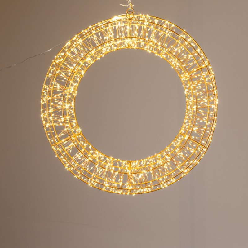 ΦΩΤΙΖΟΜΕΝΟ ΣΤΕΦΑΝΙ 60cm, 1400 MINI LED, 31V METAΣΧΗΜΑΤΙΣΤΗ, ΧΡΟΝΟΔΙΑΚΟΠΤΗ, ΜΠΡΟΝΖΕ ΧΑΛΚΙΝΟ ΚΑΛΩΔΙΟ, ΜΠΡΟΝΖΕ ΜΕΤΑΛΛΙΚΟΣ ΣΚΕΛΕΤΟΣ, ΘΕΡΜΟ ΛΕΥΚΟ LED, ΠΡΟΕΚΤΑΣΗ ΠΑΡΟΧΗΣ 5m, IP44