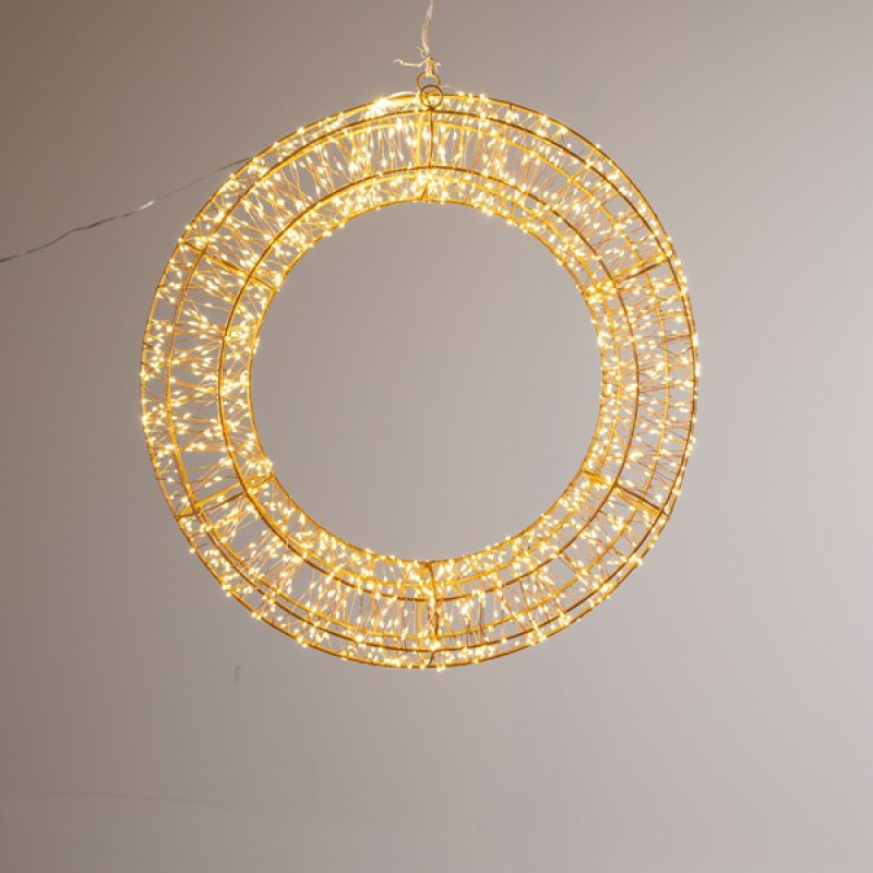 ΦΩΤΙΖΟΜΕΝΟ ΣΤΕΦΑΝΙ 100cm, 2400 MINI LED, 31V METAΣΧΗΜΑΤΙΣΤΗ, ΧΡΟΝΟΔΙΑΚΟΠΤΗ, ΜΠΡΟΝΖΕ ΧΑΛΚΙΝΟ ΚΑΛΩΔΙΟ, ΜΠΡΟΝΖΕ ΜΕΤΑΛΛΙΚΟΣ ΣΚΕΛΕΤΟΣ, ΘΕΡΜΟ ΛΕΥΚΟ LED, ΠΡΟΕΚΤΑΣΗ ΠΑΡΟΧΗΣ 5m, IP44