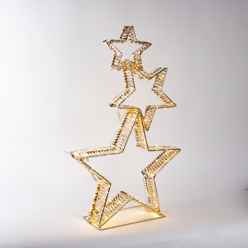 ΦΩΤΙΖΟΜΕΝΑ ΧΡΥΣΑ ΑΣΤΕΡΙΑ 180cm , 1200 MINI LED, 31V ΜΕΤΑΣΧΗΜΑΤΙΣΤΗ, ΧΡΟΝΟΔΙΑΚΟΠΤΗ, ΑΣΗΜΙ ΧΑΛΚΙΝΟ ΚΑΛΩΔΙΟ, ΧΡΥΣΟΣ ΜΕΤΑΛΛΙΚΟΣ ΣΚΕΛΕΤΟΣ, ΘΕΡΜΟ ΛΕΥΚΟ LED, ΠΡΟΕΚΤΑΣΗ ΠΑΡΟΧΗΣ 5m, IP44