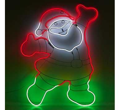 ΑΓΙΟΣ ΒΑΣΙΛΗΣ 61*78cm, 5m ΝΕΟΝ LED ΦΩΤΟΣΩΛΗΝΑ, ME MEΤΑΣΧΗΜΑΤΙΣΤΗ, ΜΟΝΟΚΑΝΑΛΟΣ, ΠΡΟΕΚΤΑΣΗ ΠΑΡΟΧΗΣ 5m, IP44