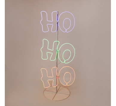 HO-HO-HO 120x50, 8,5m NEON LED ΦΩΤΟΣΩΛΗΝΑ, ΠΡΑΣΙΝΗ, ΚΟΚΚΙΝΗ & ΜΠΛΕ, ΜΟΝΟΚΑΝΑΛΗ, ΠΡΟΕΚΤΑΣΗ ΠΑΡΟΧΗΣ 5m, IP44