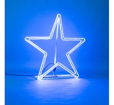 ΕΠΑΓΓΕΛΜΑΤΙΚΟ ΣΧΕΔΙΟ, ΑΣΤΕΡΙ 2D, NEON ΦΩΤΟΣΩΛΗΝΑ ΔΙΠΛΗΣ ΟΨΗΣ, ΜΠΛΕ, 95x94cm, IP44