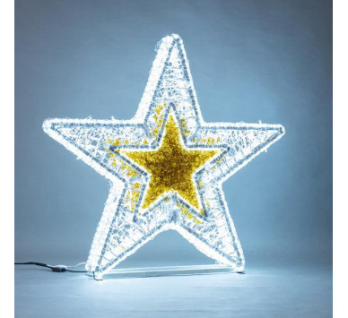 ΕΠΑΓΓΕΛΜΑΤΙΚΟ ΣΧΕΔΙΟ, ΑΣΤΕΡΙ 3D, ΛΕΥΚΗ LED ΦΩΤΟΣΩΛΗΝΑ, ΛΕΥΚΟ LED, 118x115x16cm, IP65