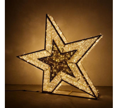 ΕΠΑΓΓΕΛΜΑΤΙΚΟ ΣΧΕΔΙΟ, ΑΣΤΕΡΙ 3D, ΘΕΡΜΗ ΛΕΥΚΗ LED ΦΩΤΟΣΩΛΗΝΑ, ΘΕΡΜΟ ΛΕΥΚΟ LED, 200x200cm, IP65