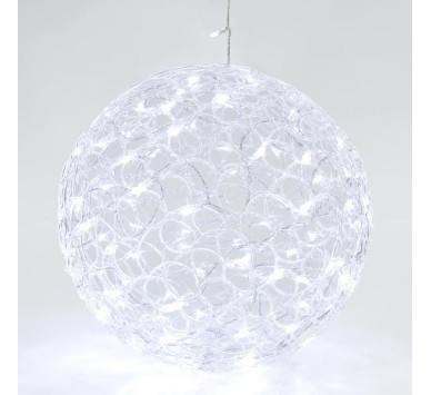 ΑΚΡΥΛΙΚΗ ΜΠΑΛΑ, 100 ΛΕΥΚΑ LED, ΜΕ ΜΕΤΑΣΧΗΜΑΤΙΣΤΗ, 40cm, IP44