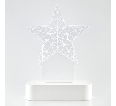 ΑΣΤΕΡΙ PLEXI GLASS, ΦΩΤΙΖΟΜΕΝΟ, 5 LED, ΜΠΑΤΑΡΙΑΣ, 13x5,5x19,5cm