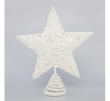 ΚΟΡΥΦΗ ΑΣΠΡΗ, ΜΕ ΝΗΜΑ ΚΑΙ ΠΟΥΛΙΕΣ, 25,4cm