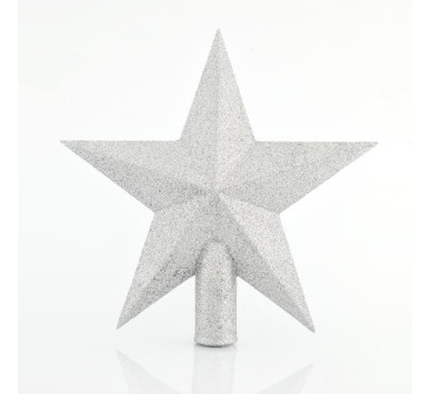 ΚΟΡΥΦΗ ΔΕΝΤΡΟΥ ΑΣΤΕΡΙ ΠΛΑΣΤΙΚΟ, ΑΣΗΜΙ ΜΕ GLITTER, 20,5cm