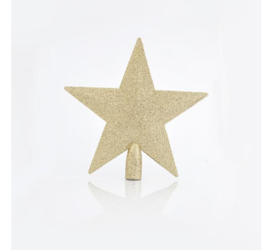 ΚΟΡΥΦΗ ΔΕΝΤΡΟΥ ΑΣΤΕΡΙ ΠΛΑΣΤΙΚΟ, ΧΡΥΣΟ ΜΕ GLITTER, 20,5cm