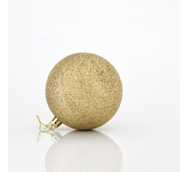 ΜΠΑΛΑ ΠΛΑΣΤΙΚΗ, ΧΡΥΣΗ ΜΕ GLITTER, ΣΕΤ 6ΤΜΧ, 8cm