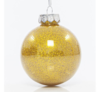 ΜΠΑΛΑ ΠΛΑΣΤΙΚΗ PET, ΣΑΜΠΑΝΙ ΓΥΑΛΙΣΤΕΡΗ ΜΕ GLITTER, ΣΕΤ 6ΤΜΧ, 8cm