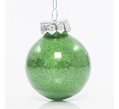 ΜΠΑΛΑ ΠΛΑΣΤΙΚΗ PET, ΠΡΑΣΙΝΗ ΓΥΑΛΙΣΤΕΡΗ ΜΕ GLITTER, ΣΕΤ 12ΤΜΧ, 6cm