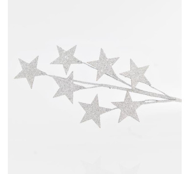ΚΛΑΔΙ ΜΕ ΑΣΗΜΙ GLITTER ΑΣΤΕΡΙΑ, 46cm