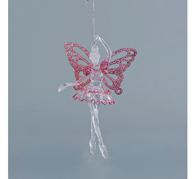 ΝΕΡΑΙΔΑ ΑΚΡΥΛΙΚΗ, ΜΕ ΡΟΖ ΦΤΕΡΑ, ΜΕ GLITTER, 9,7x15,7cm