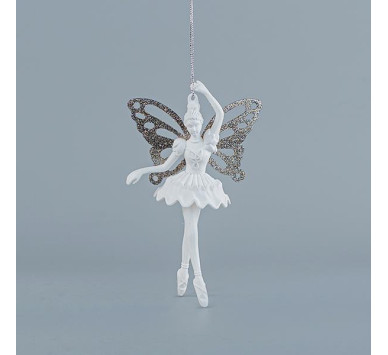 ΝΕΡΑΙΔΑ ΑΚΡΥΛΙΚΗ, ΜΕ ΓΚΡΙ ΦΤΕΡΑ, ΜΕ GLITTER, 9,7x15,7cm
