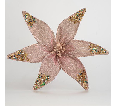 ΛΟΥΛΟΥΔΙ ΒΕΛΟΥΔΙΝΟ, ΡΟΖ ΜΕ GLITTER, 30cm