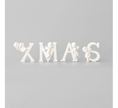 ΔΙΑΚΟΣΜΗΤΙΚΟ XMAS ΜΕ ΑΓΓΕΛΑΚΙΑ, ΛΕΥΚΟ, 8,3x8,5cm, 7,7x7,9cm, 8,1x7,8cm, 7,1x8cm