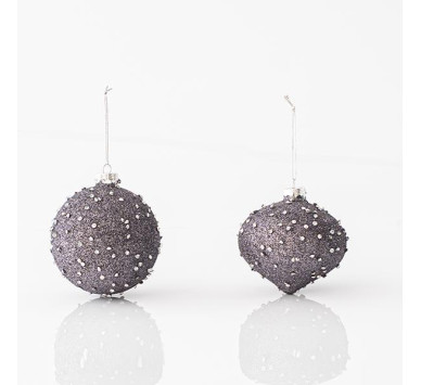 ΓΥΑΛΙΝΟ ΣΤΟΛΙΔΙ, ΑΝΘΡΑΚΙ, ΜΕ ΧΑΝΤΡΕΣ ΚΑΙ GLITTER, ΣΕ 2 ΣΧΗΜΑΤΑ, ΣΕΤ 4ΤΜΧ, 10cm