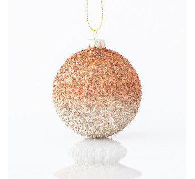 ΓΥΑΛΙΝΗ ΜΠΑΛΑ, ΔΙΧΡΩΜΗ ΚΑΦΕ, ΜΕ GLITTER, ΣΕΤ 4ΤΜΧ, 8cm