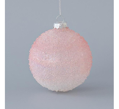 ΓΥΑΛΙΝΗ ΜΠΑΛΑ, ΡΟΖ, ΜΕ GLITTER, ΣΕΤ 4ΤΜΧ, 8cm