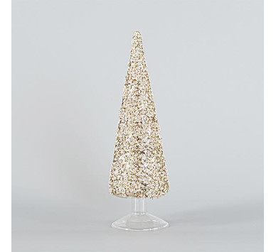 ΓΥΑΛΙΝΟ ΔΕΝΤΡΑΚΙ, ΣΑΜΠΑΝΙ ΜΕ GLITTER, 9x29cm