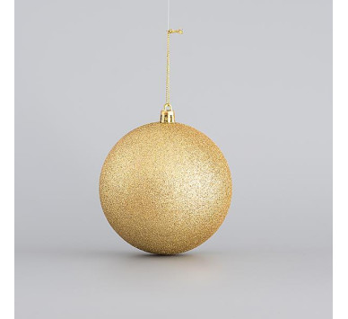 ΠΛΑΣΤΙΚΗ ΜΠΑΛΑ, ΧΡΥΣΗ, GLITTER, ΣΕΤ 6ΤΜΧ, 10cm