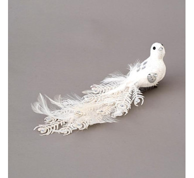 ΠΟΥΛΑΚΙ ΛΕΥΚΟ, ΜΕ GLITTER ΚΑΙ ΠΟΥΠΟΥΛΑ, 28cm