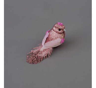 ΠΟΥΛΑΚΙ ΡΟΖ, ΜΕ GLITTER ΚΑΙ ΠΟΥΠΟΥΛΑ, 15cm