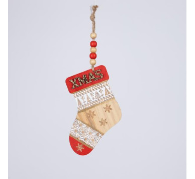 ΞΥΛΙΝΟ ΣΤΟΛΙΔΙ ΜΠΟΤΟΥΛΑ, ΚΟΚΚΙΝΗ ΜΕ ΧΡΥΣΟ XMAS, 0.8x8x24cm