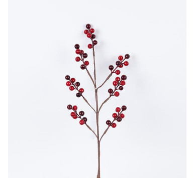 ΚΛΑΔΙ ΜΕ ΚΟΚΚΙΝΑ ΚΑΙ ΜΠΟΡΝΤΟ BERRIES, 61cm