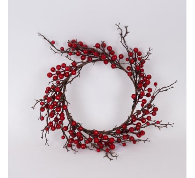 ΣΤΕΦΑΝΙ ΜΕ ΚΟΚΚΙΝΑ BERRIES, 40cm