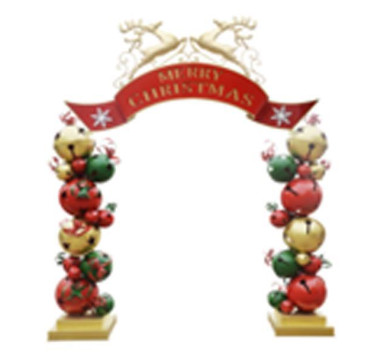 ΜΕΤΑΛΛΙΚΗ ΚΑΜΑΡΑ ΜΕ ΚΟΥΔΟΥΝΙΑ ΚΑΙ ΕΠΙΓΡΑΦΗ MERRY CHRISTMAS, 263x55x309cm