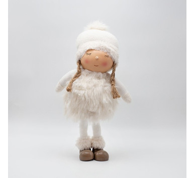 ΚΟΡΙΤΣΑΚΙ POM POM ΜΕ ΛΕΥΚΑ ΡΟΥΧΑ, 43cm