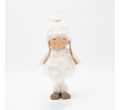 ΚΟΡΙΤΣΑΚΙ POM POM ΜΕ ΛΕΥΚΑ ΡΟΥΧΑ, 34cm