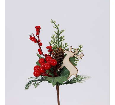 ΠΙΚΑΚΙ ΜΕ ΚΟΚΚΙΝΑ BERRIES ΚΑΙ ΕΛΑΦΑΚΙ, 25cm