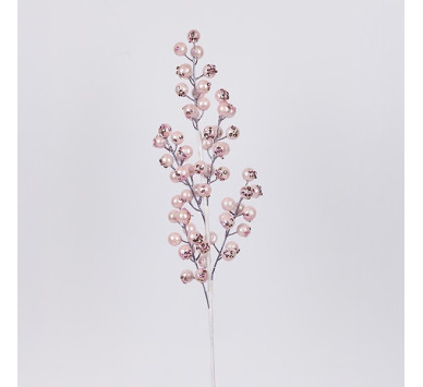 ΚΛΑΔΙ ΜΕ ΡΟΖ ΠΕΡΛΕ BERRY, 58cm