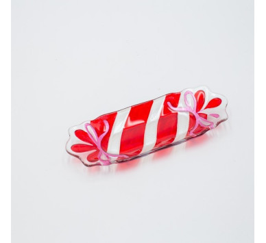 ΠΙΑΤΕΛΑ CANDY ΟΡΘΟΓΩΝΙΑ, ΑΣΗΜΙ ΚΟΚΚΙΝΟ, ΓΥΑΛΙΝΗ ΔΙΑΚΟΣΜΗΤΙΚΗ, 8.5x23cm